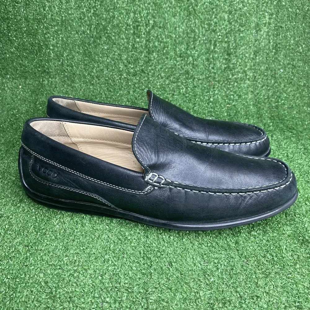 ECCO‎ Men's Driving Loafers Shoes Size EU 43 US 9-9.5 Leather Black